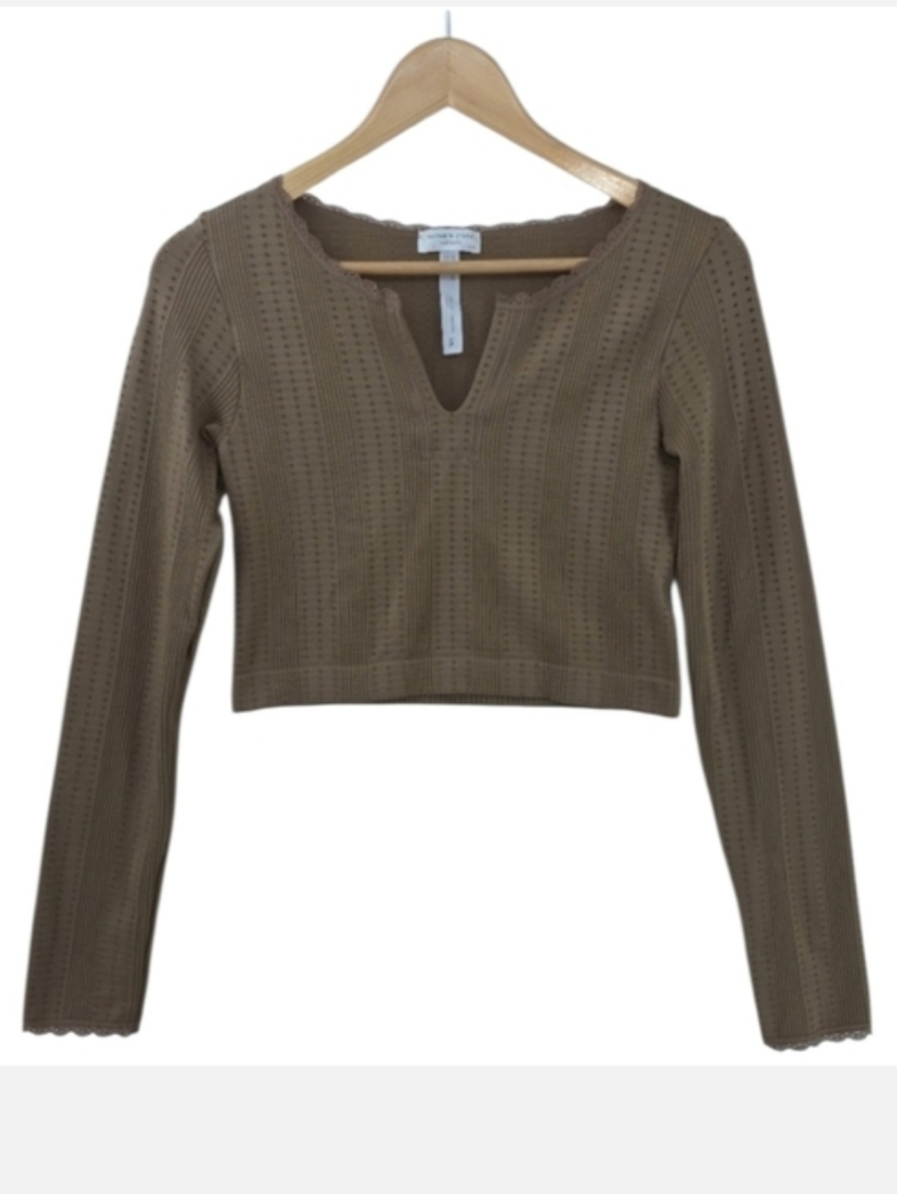 Altar’d State Intimates Ribbed Pointelle Crop Top Women's Size Large Extra Large